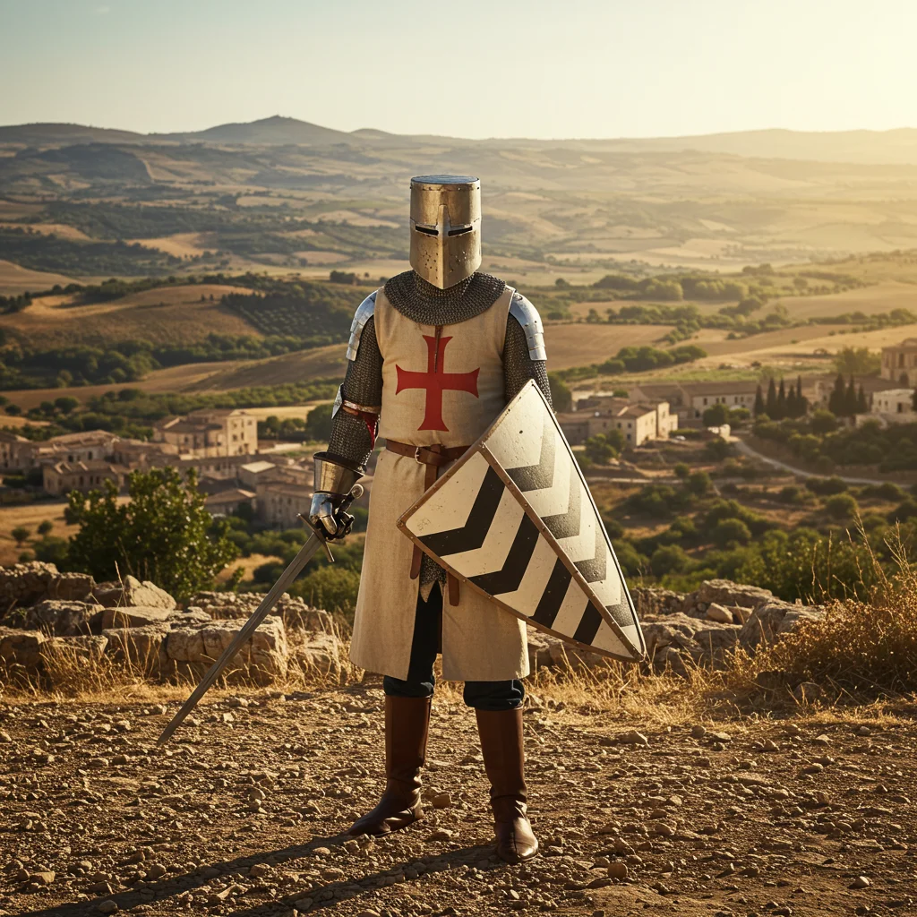 medieval-knight-holding-chevron-pattern-shield