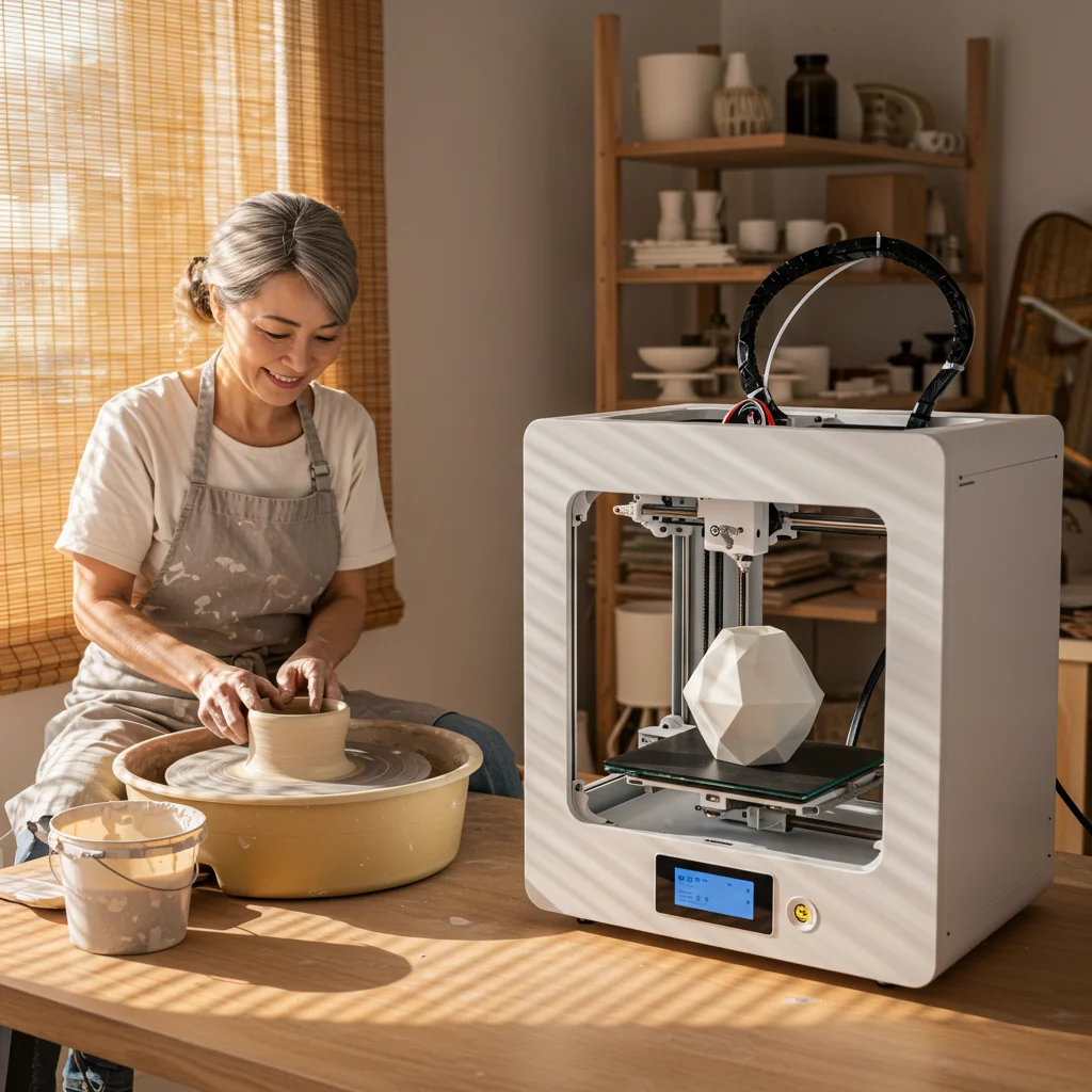 The Timeless Elegance of Chinese Porcelain: From Ancient Origins to Modern Masterpieces 10 a modern studio where a potter uses a traditional wheel
