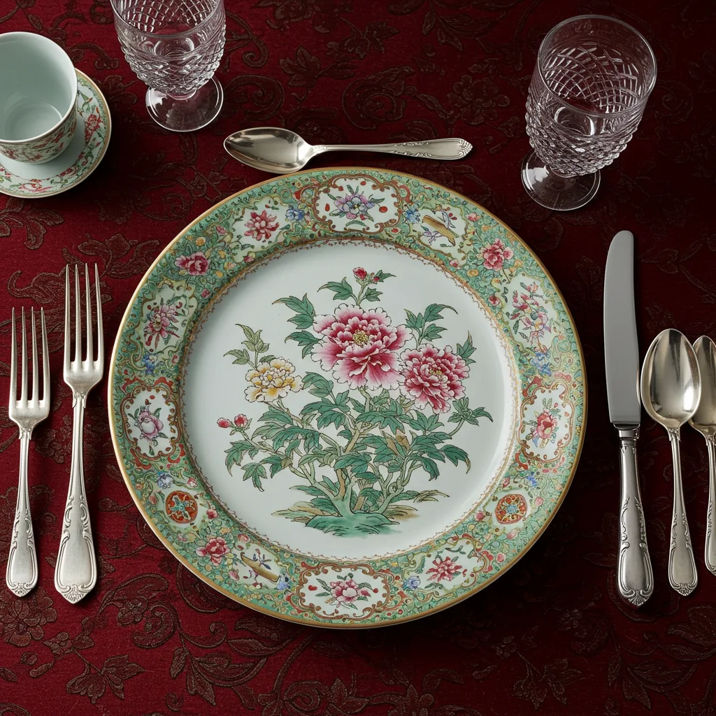 The Timeless Elegance of Chinese Porcelain: From Ancient Origins to Modern Masterpieces 9 a qing famille rose plate with peonies and gold accents